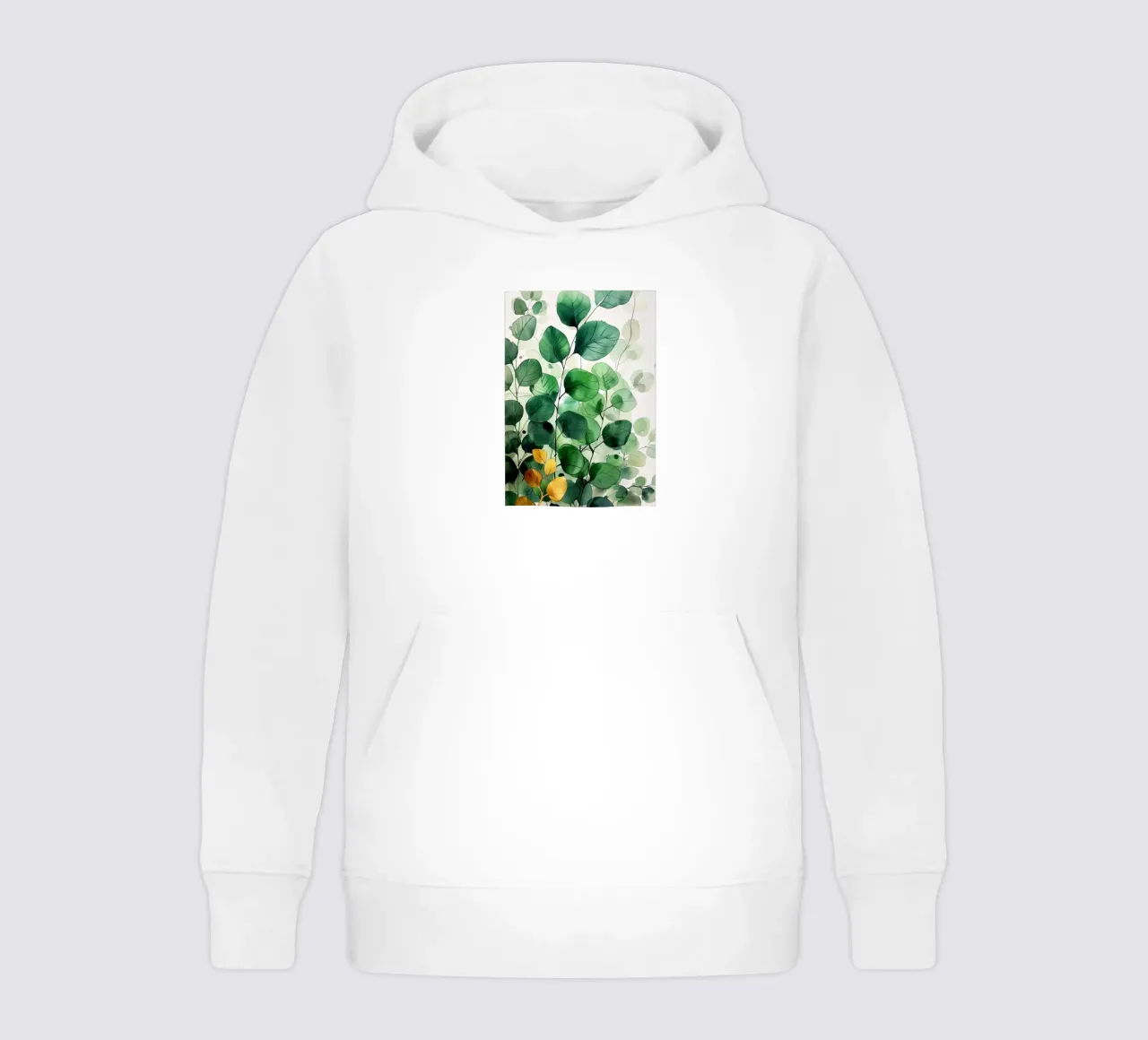 Natura fiori e foglie ad acquerello felpa bambino con cappuccio da Justyna Jaszke JBJart