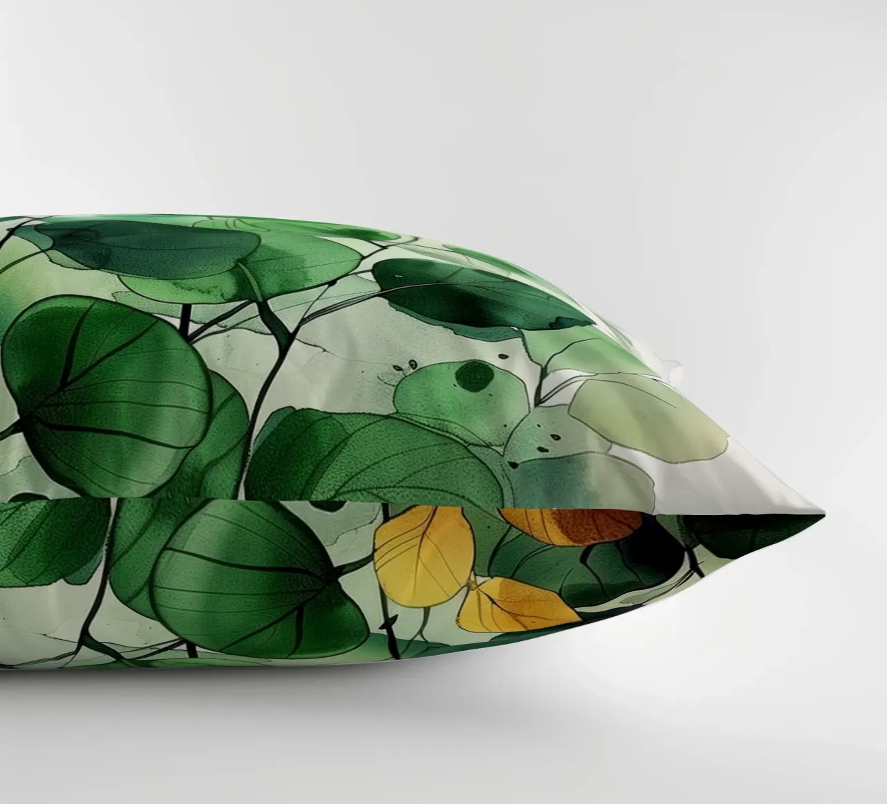 Natura fiori e foglie ad acquerello cuscino da Justyna Jaszke JBJart