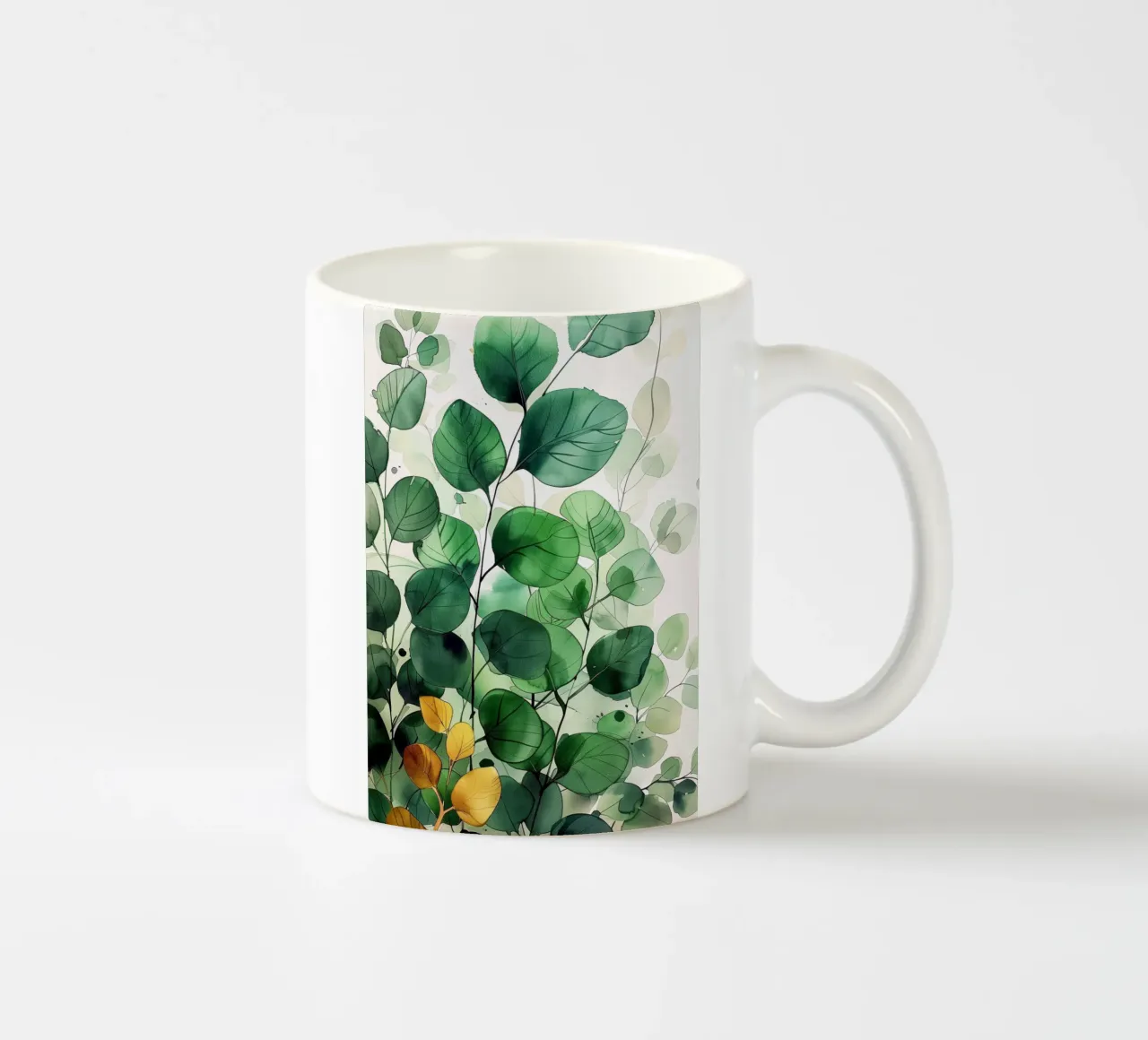 Natura fiori e foglie ad acquerello tazza in ceramica da Justyna Jaszke JBJart