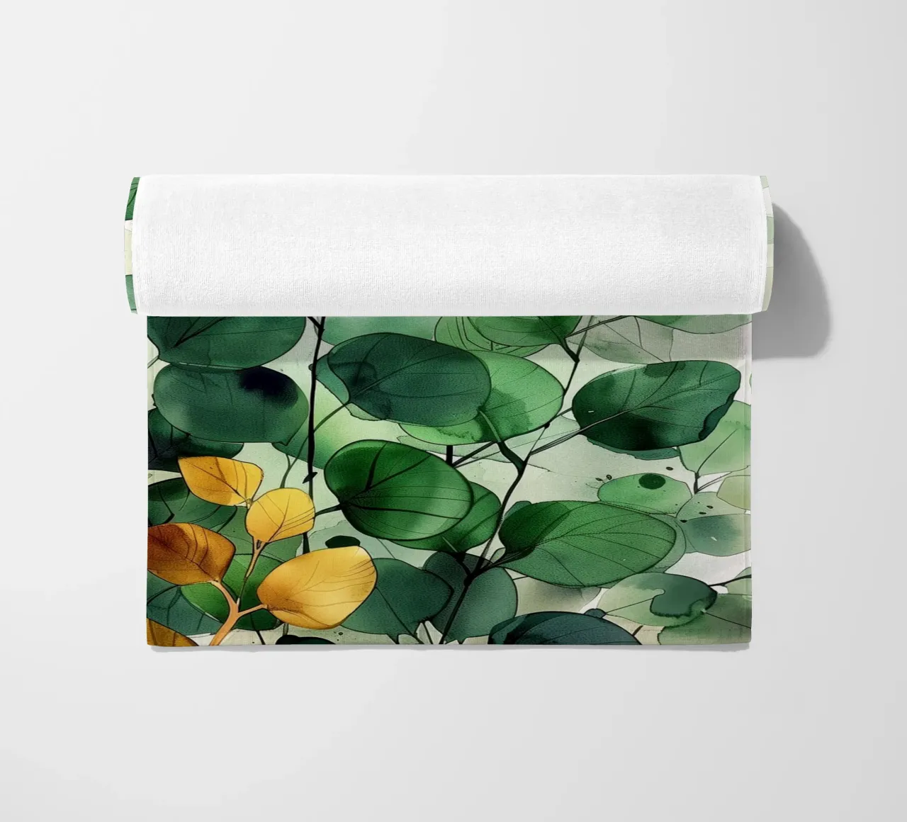 Natura fiori e foglie ad acquerello telo mare da Justyna Jaszke JBJart