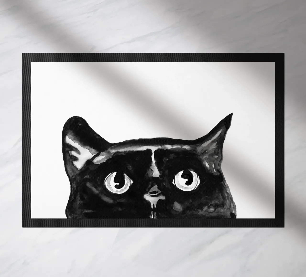 Gatto nero curioso zerbino da Illustration Raissa Oltmanns