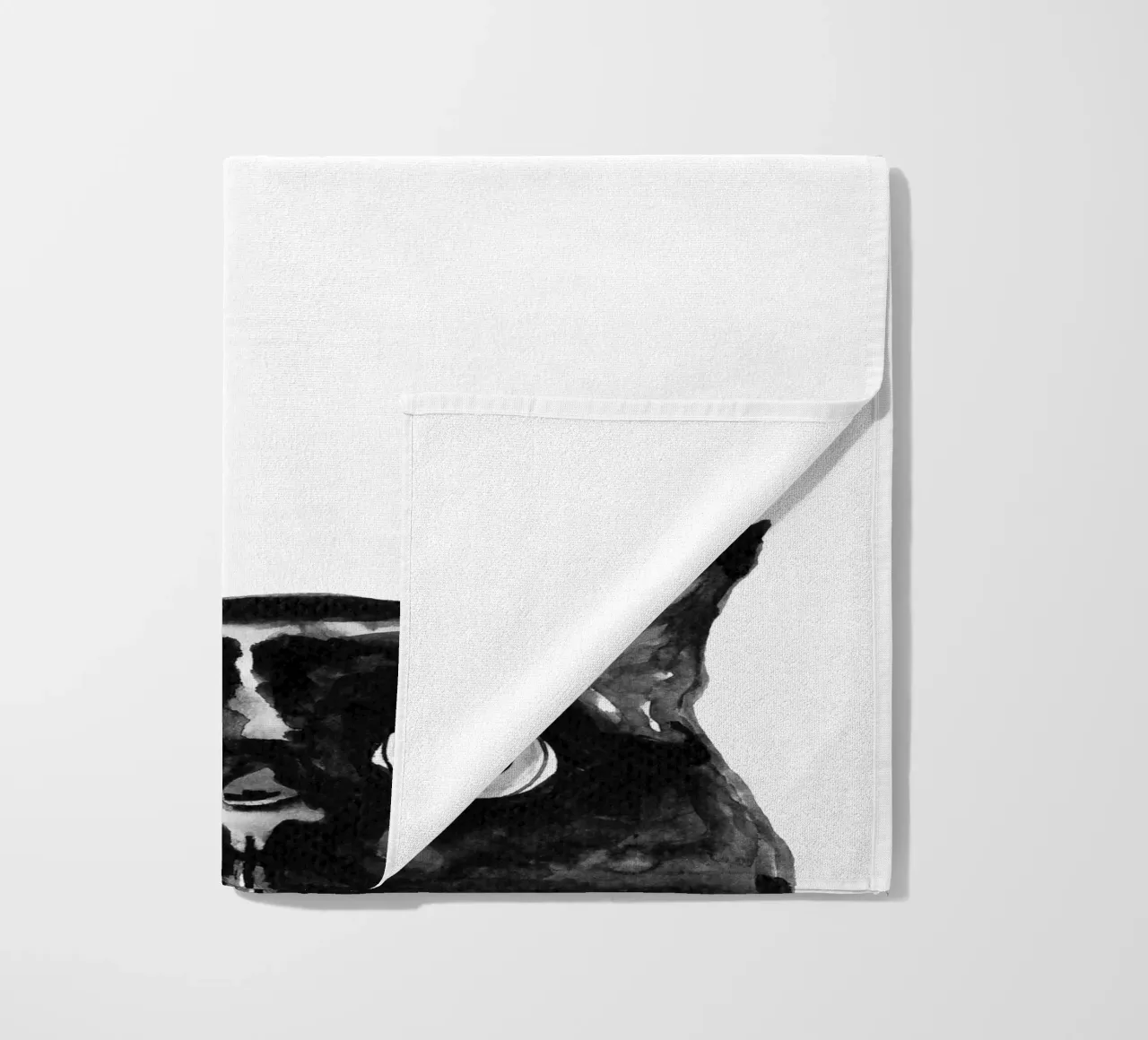 Gatto nero curioso telo mare da Illustration Raissa Oltmanns