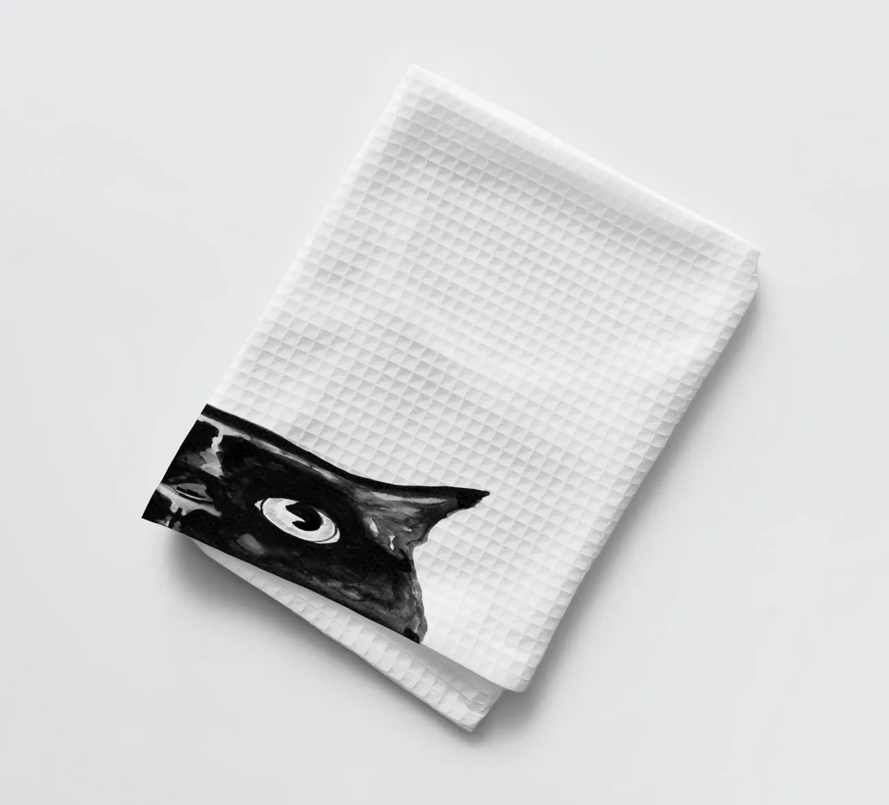 Curieux chat noir torchon de Illustration Raissa Oltmanns