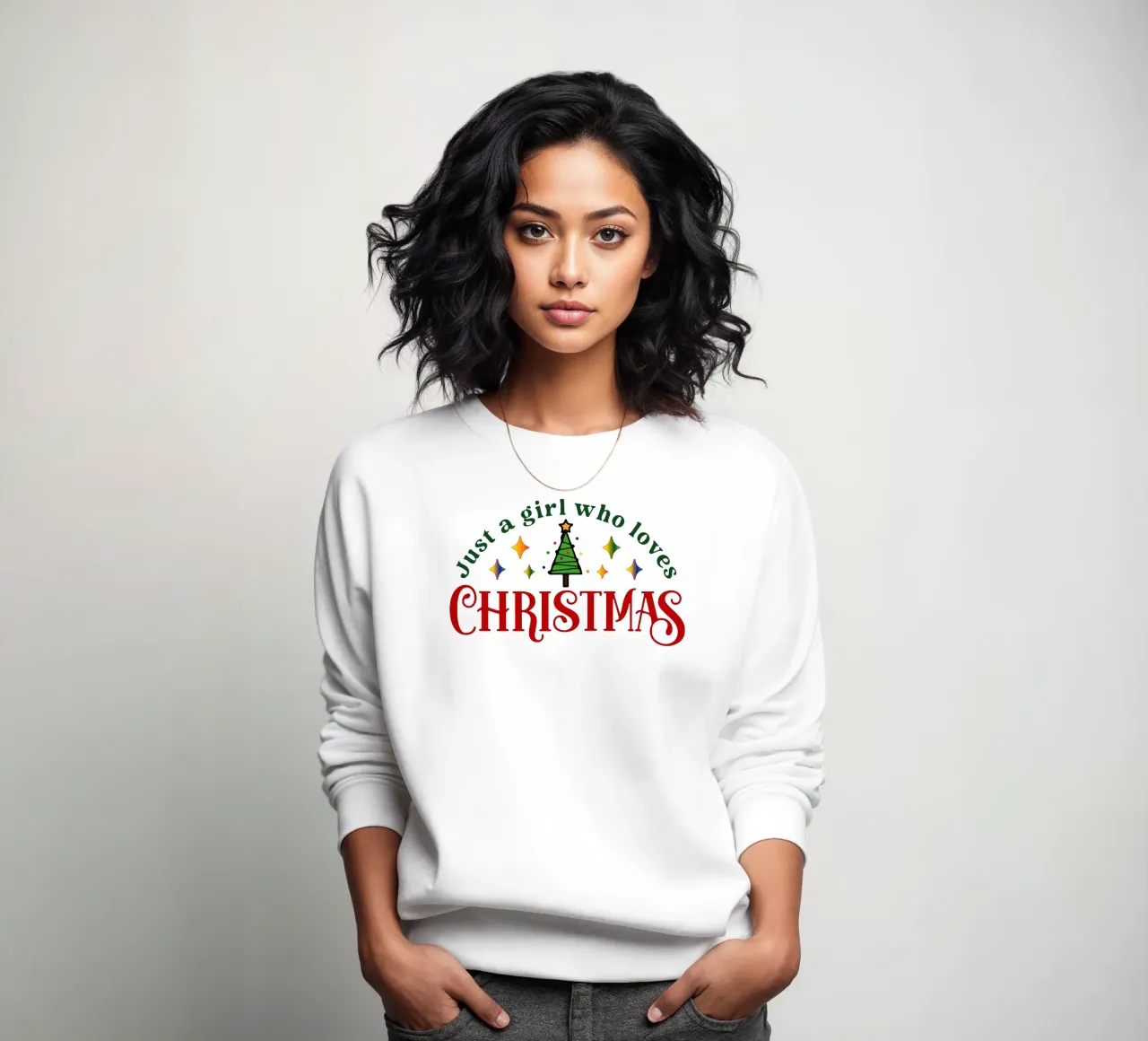 just a girl who loves christmas sweatshirt by onefeelshop