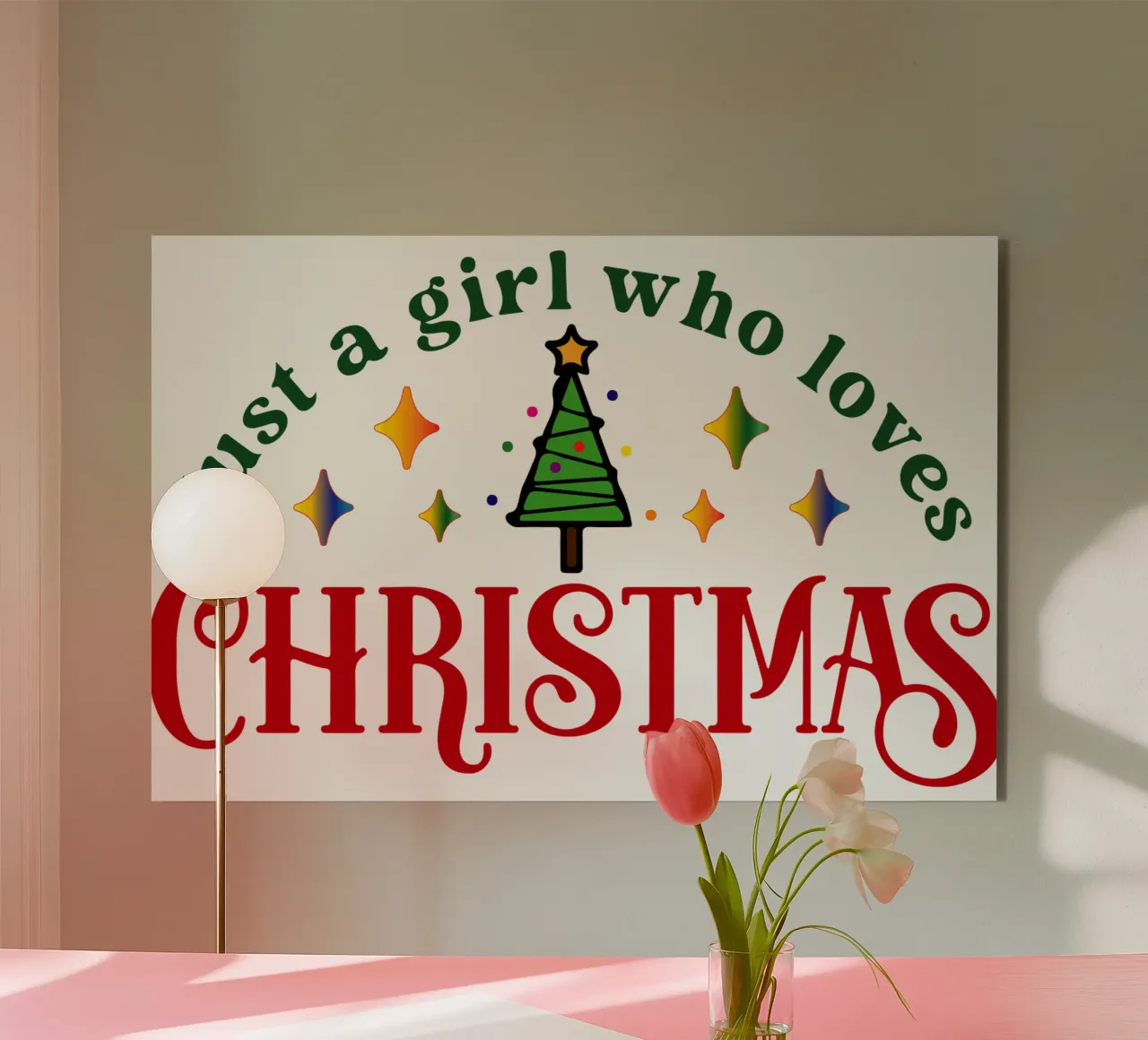 solo una ragazza che ama il Natale alluminio dibond da onefeelshop