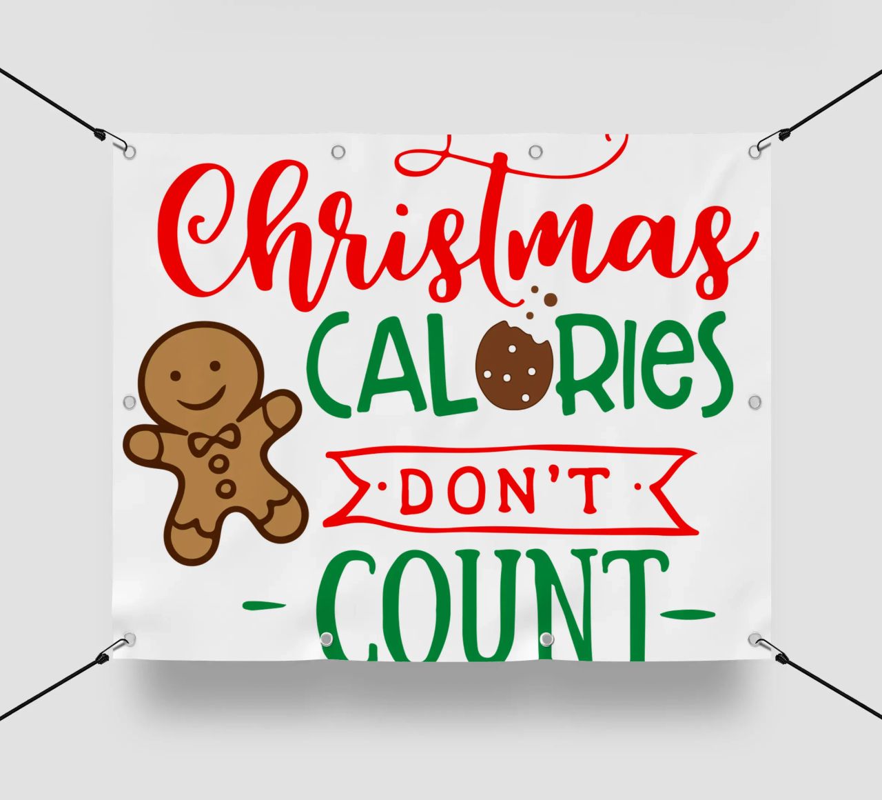Le calorie del Natale non contano telo in pvc da onefeelshop