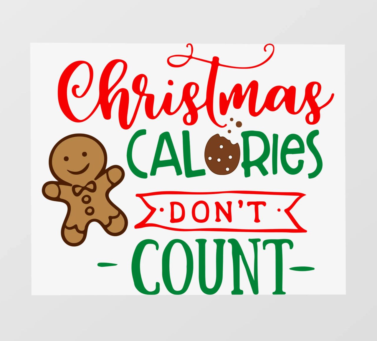 Le calorie del Natale non contano telo in pvc da onefeelshop