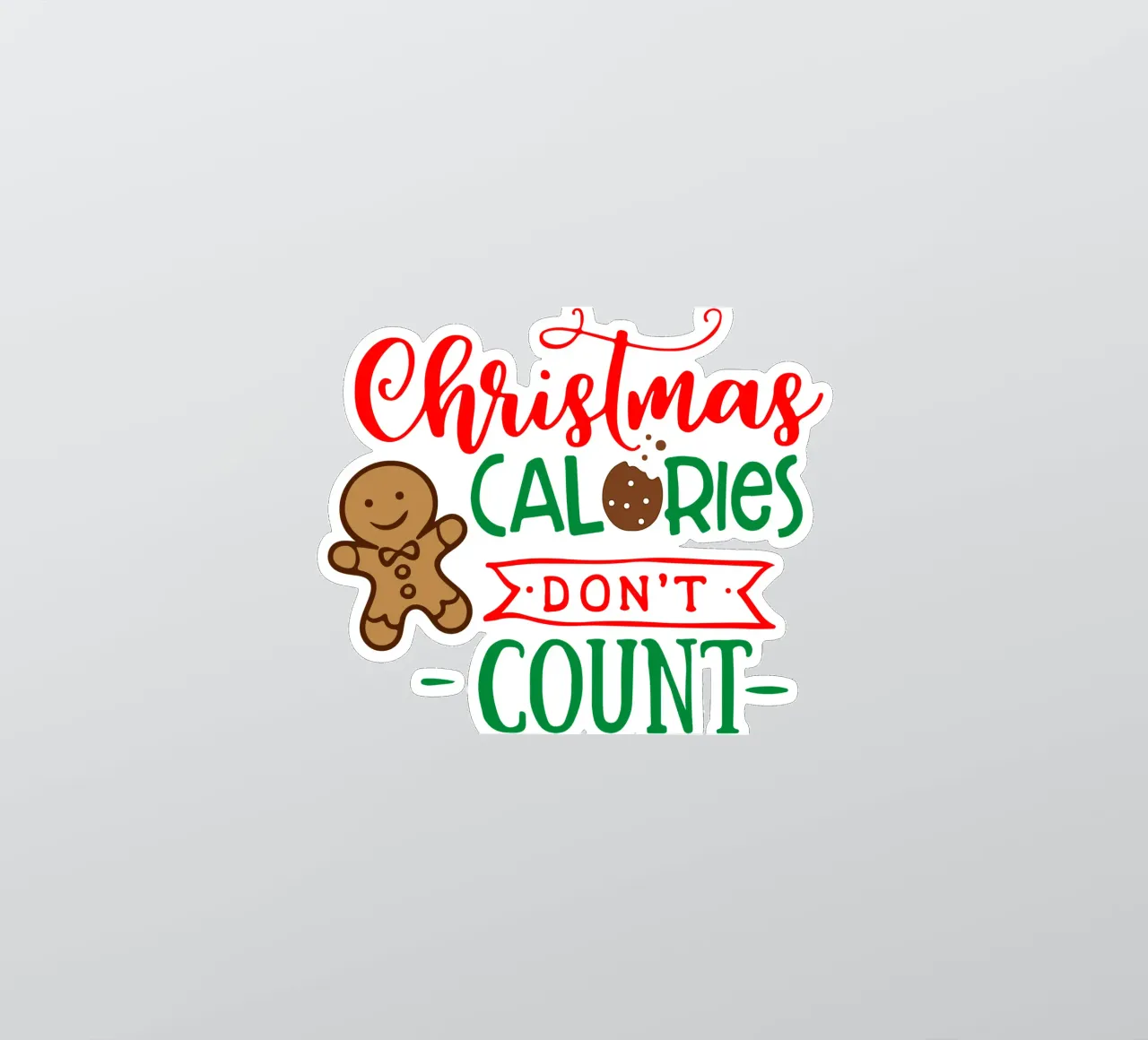 christmas calories don't count sticker by onefeelshop