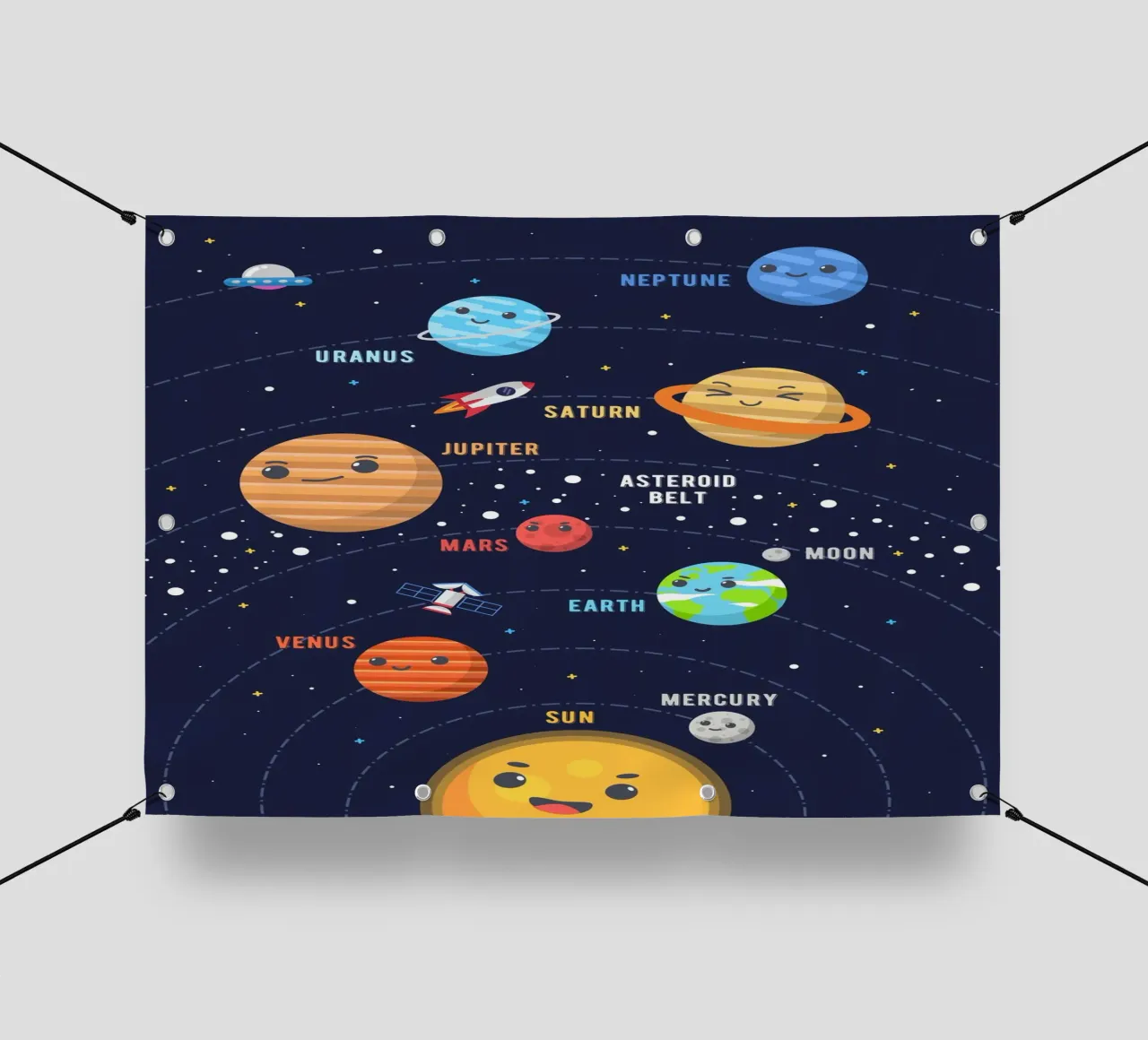 Sistema solare per bambini telo in pvc da Charnwood Prints
