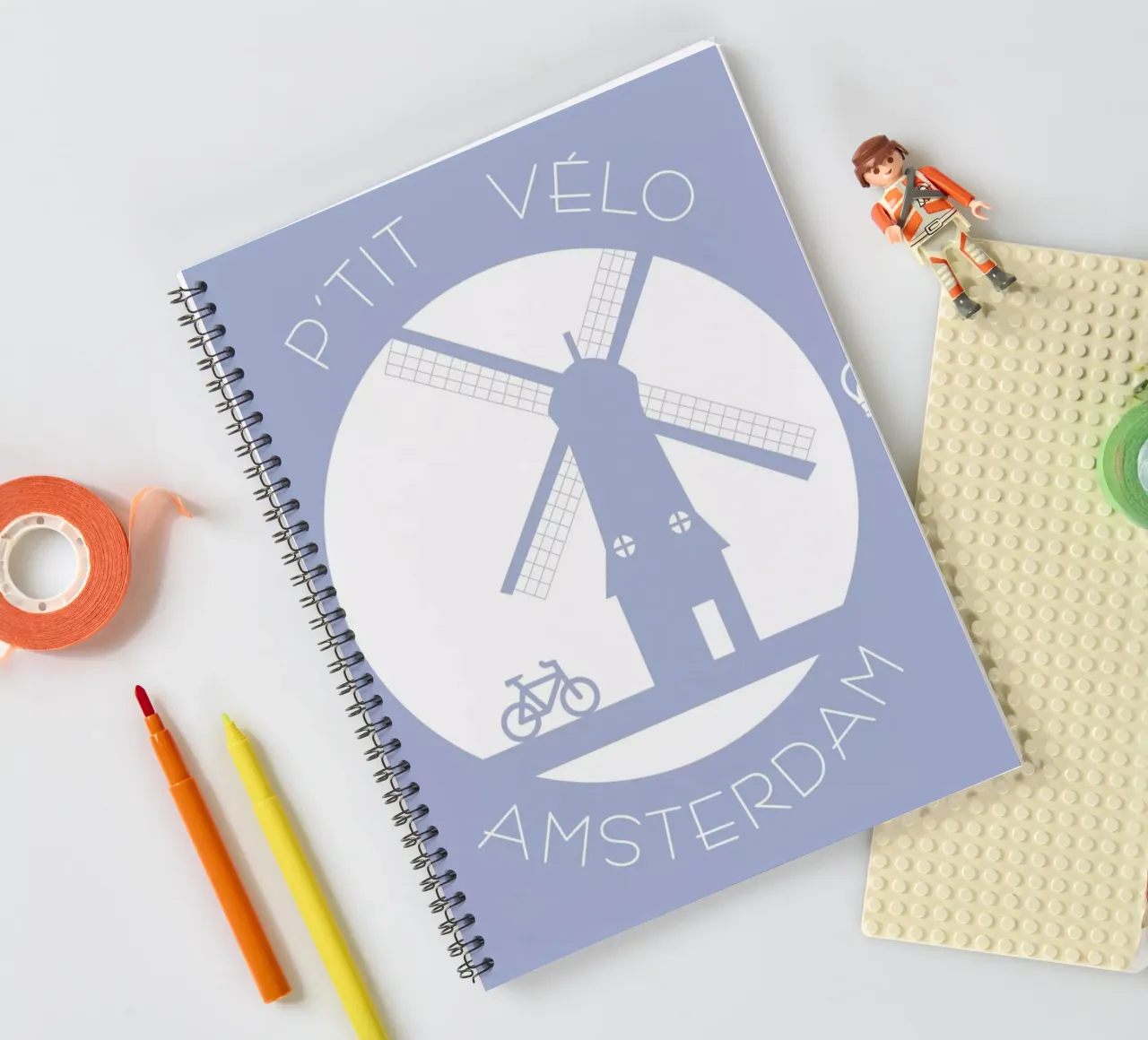 Amsterdam bleu spiral notebook by P'tit Vélo