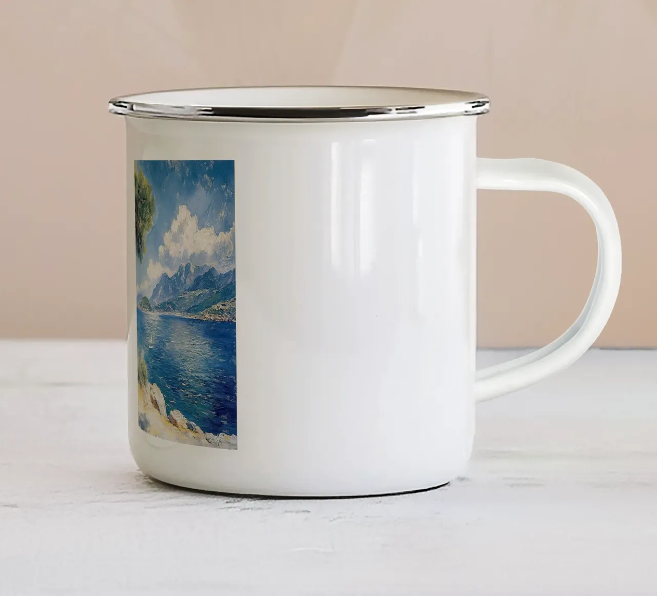 Matisse ha ispirato "Echi di colore e di luce". tazza in smalto da Nikis Art Studio