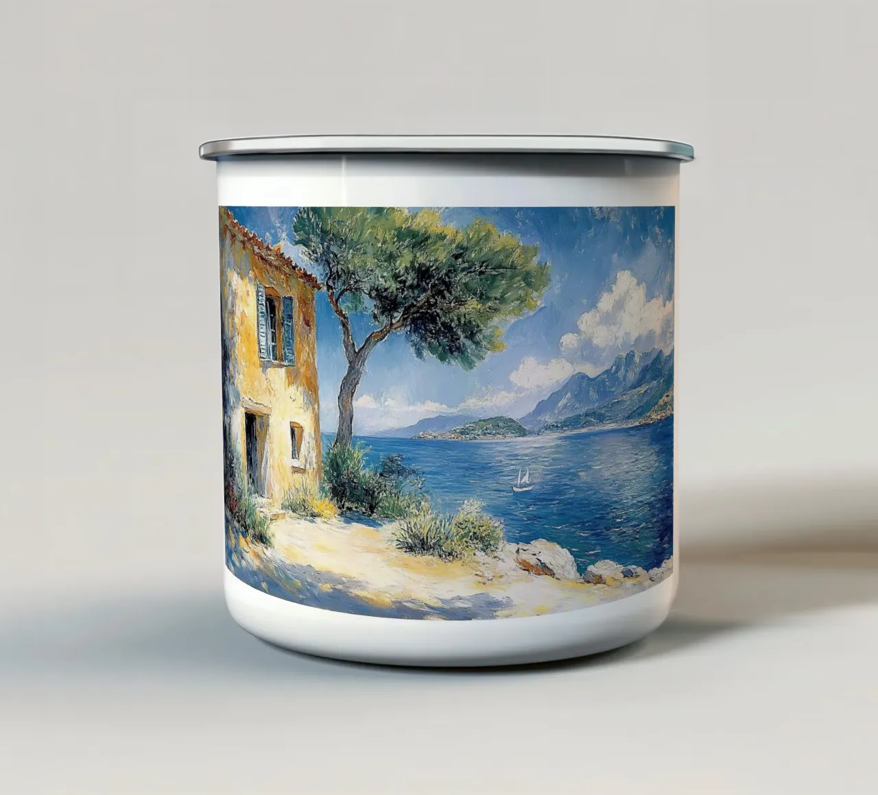 Matisse ha ispirato "Echi di colore e di luce". tazza in smalto da Nikis Art Studio