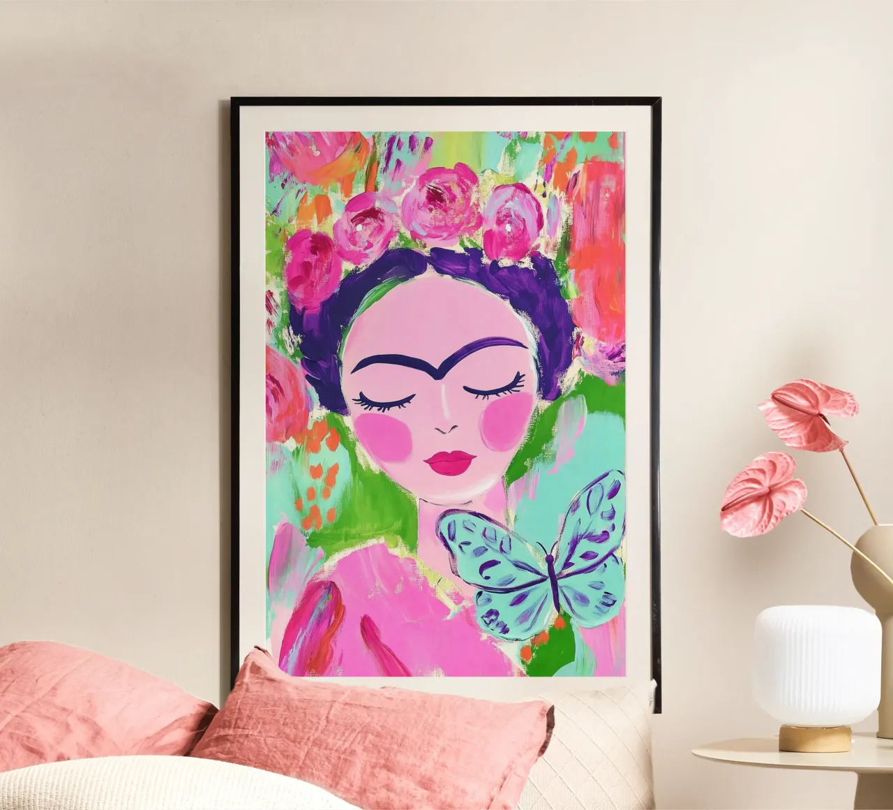 La magia dei fiori della piccola Frida poster da Carinaprint