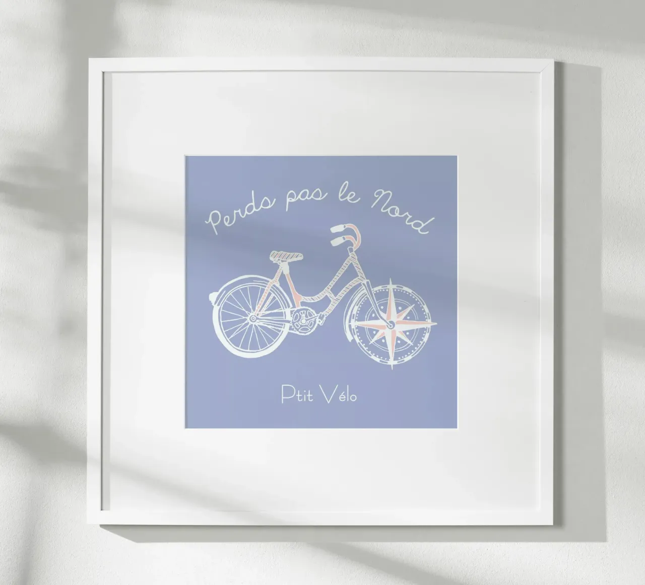 Perds pas le Nord poster con telaio in legno da P'tit Vélo
