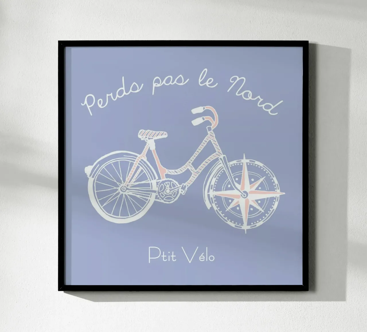 Perds pas le Nord poster con telaio in legno da P'tit Vélo