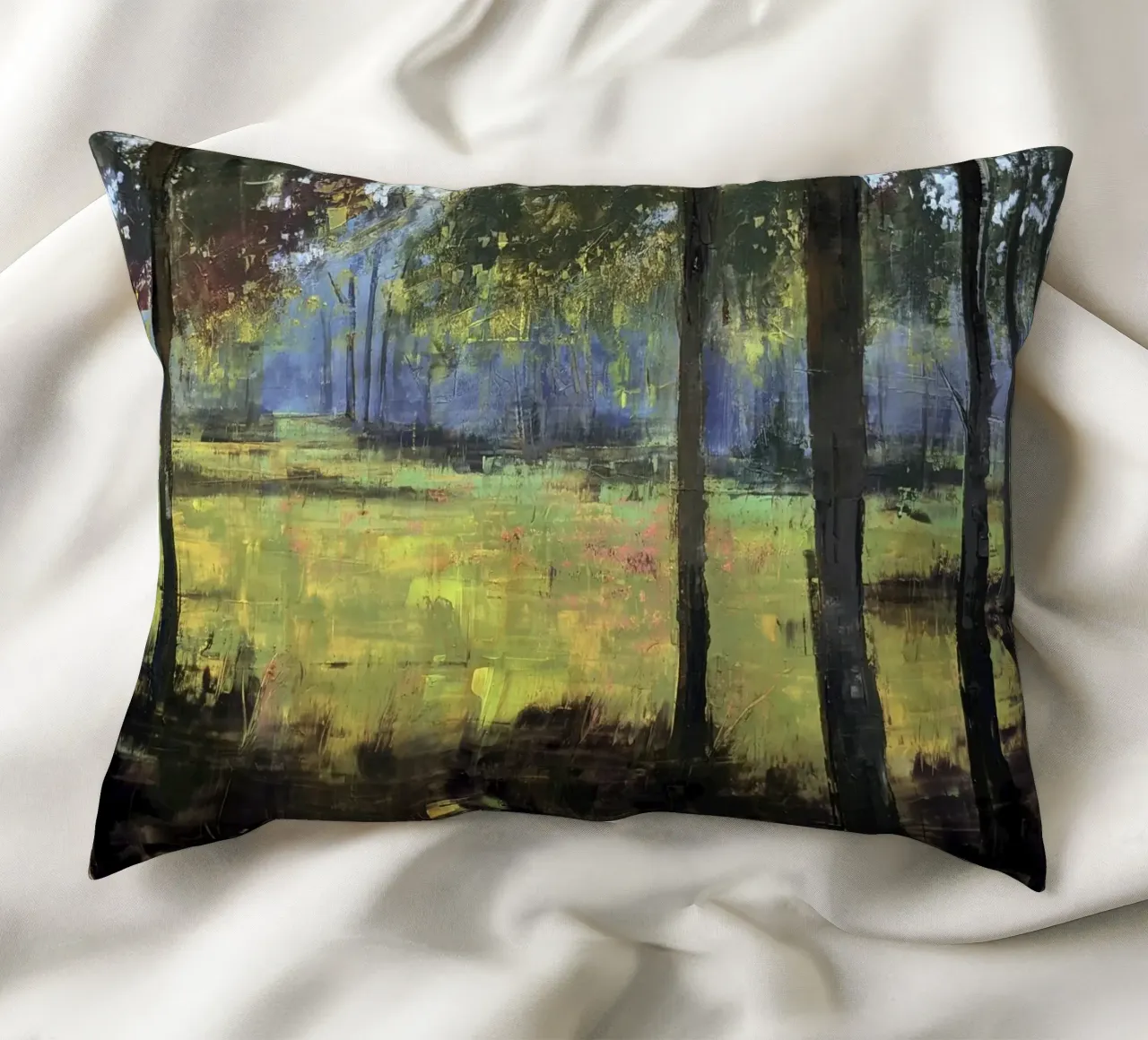 Summer. Sun. Park. decorative cushion by Eduard Warkentin Art