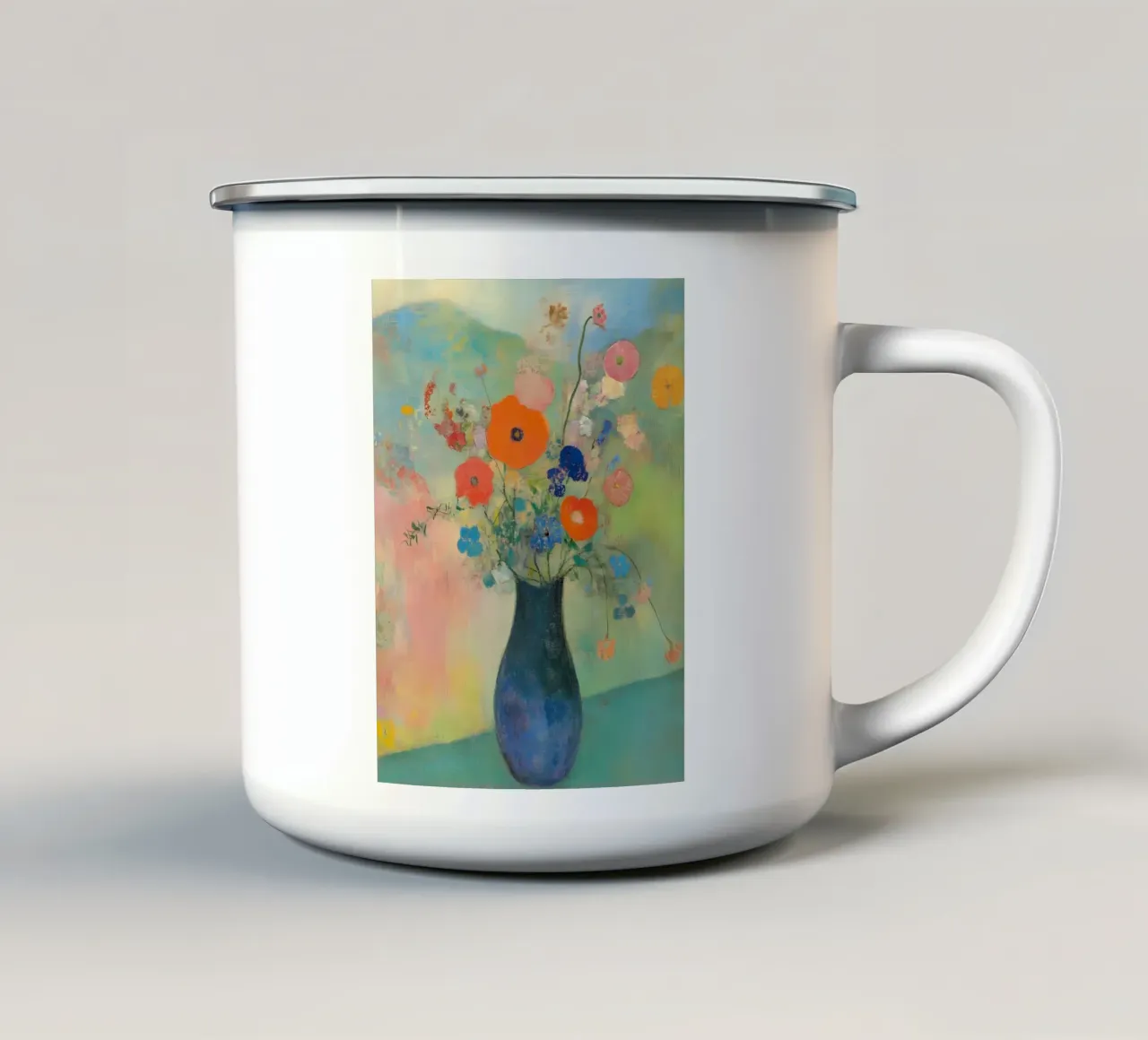 Fiori in vaso tazza in smalto da IamHomeStudio