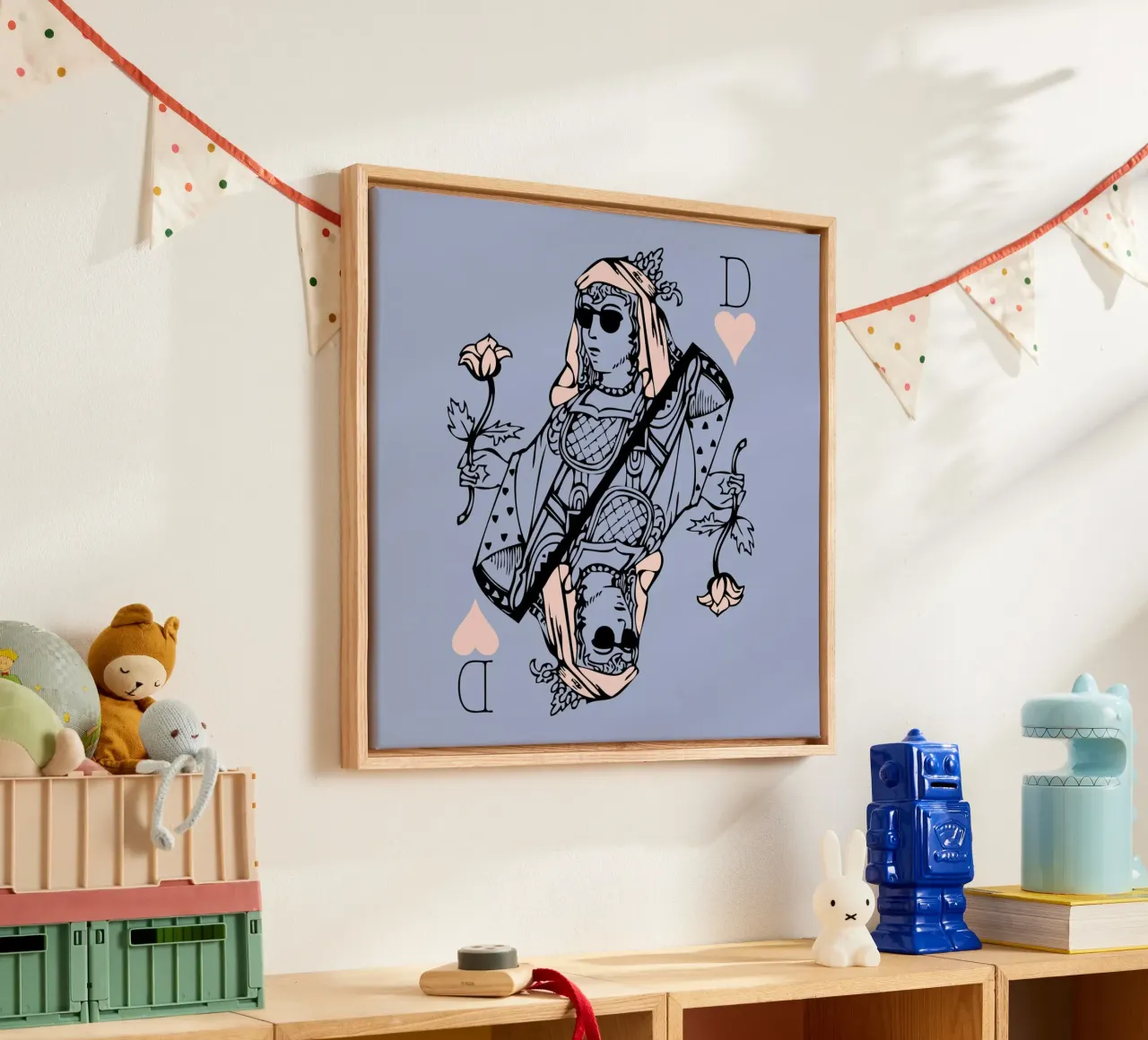 Reine de cœur canvas met Baklijst van P'tit Vélo