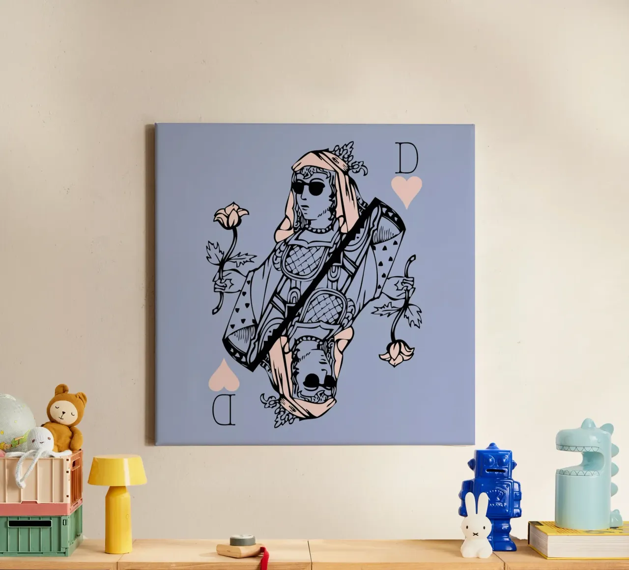 Reine de cœur canvas met Baklijst van P'tit Vélo