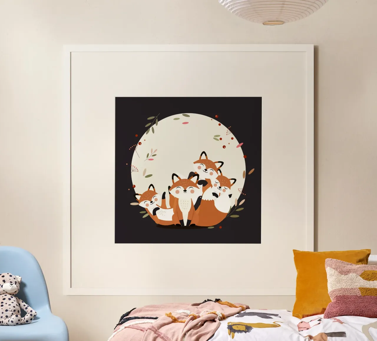 Fröhliche Fuchsfamilie – Harmonisches Waldtierdesign Hahnemühle von namosh