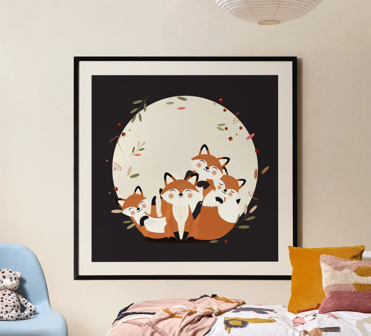 Fröhliche Fuchsfamilie – Harmonisches Waldtierdesign Hahnemühle von namosh