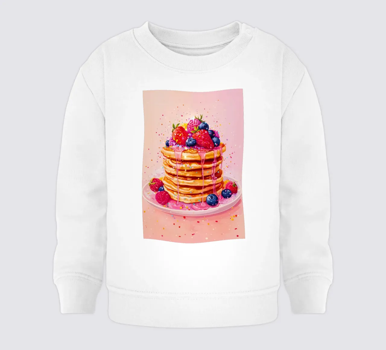 Pancake scintillante alle fragole felpa neonato da Melloi Art Print