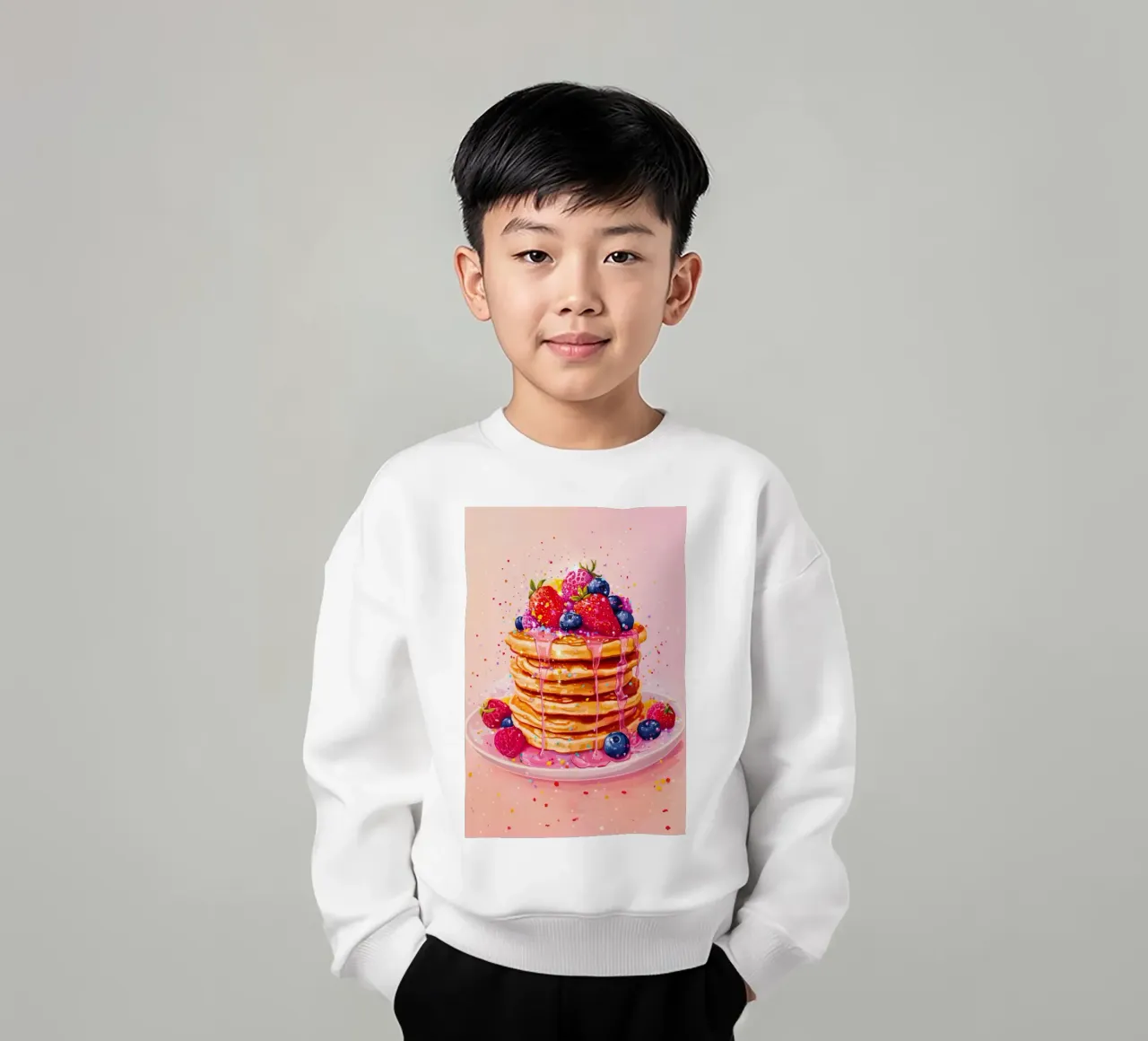 Pancake scintillante alle fragole felpa bambino da Melloi Art Print
