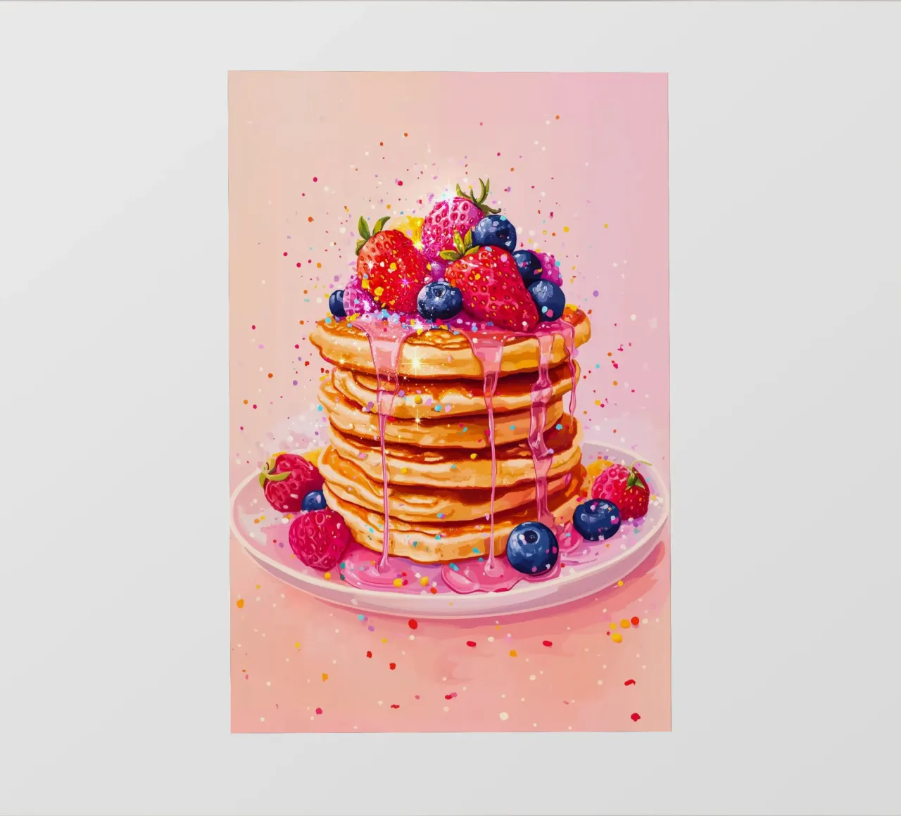 Pancake scintillante alle fragole telo in pvc da Melloi Art Print