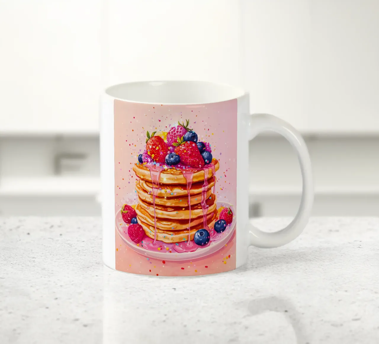Pancake scintillante alle fragole tazza in ceramica da Melloi Art Print