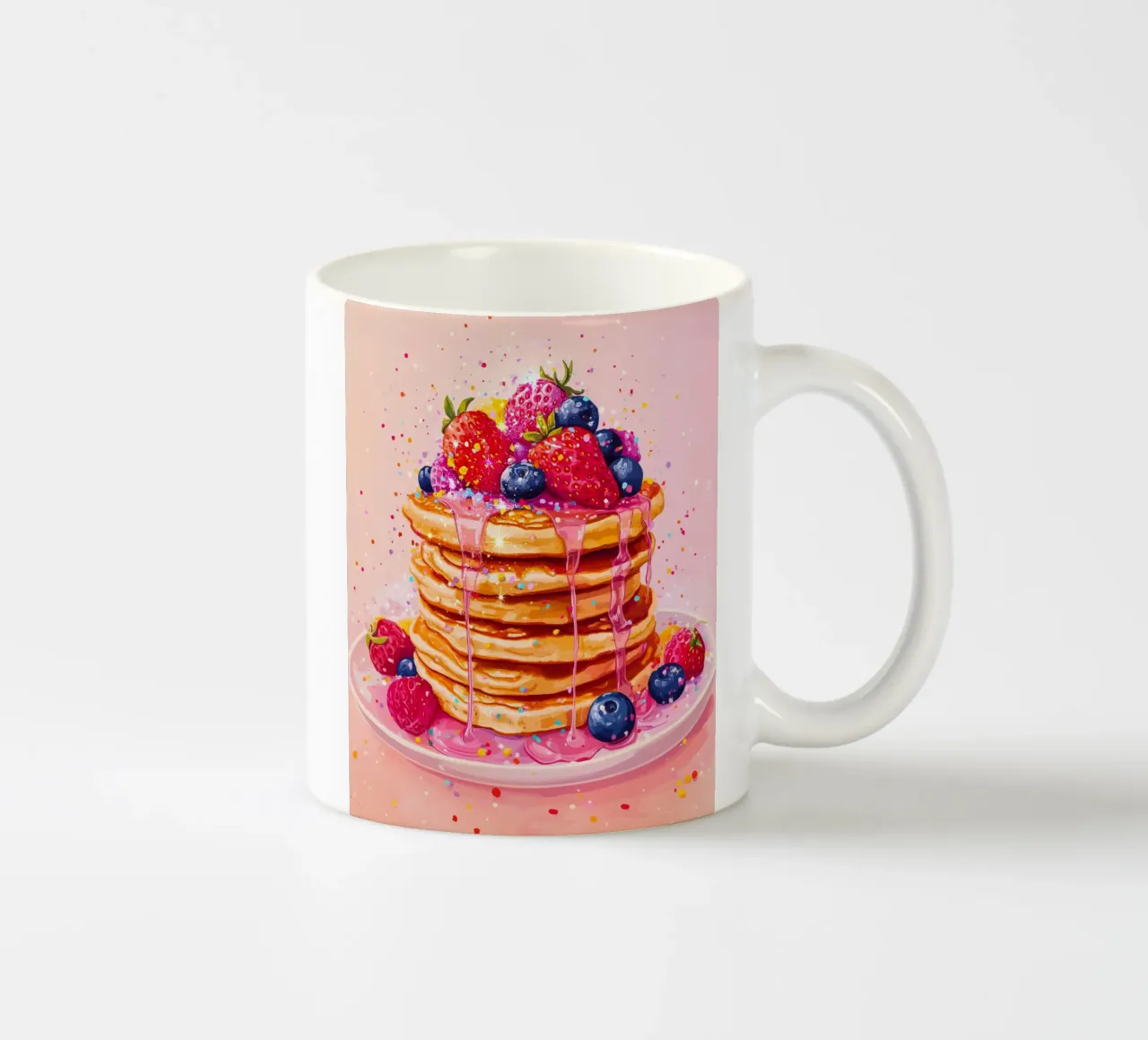Pancake scintillante alle fragole tazza in ceramica da Melloi Art Print