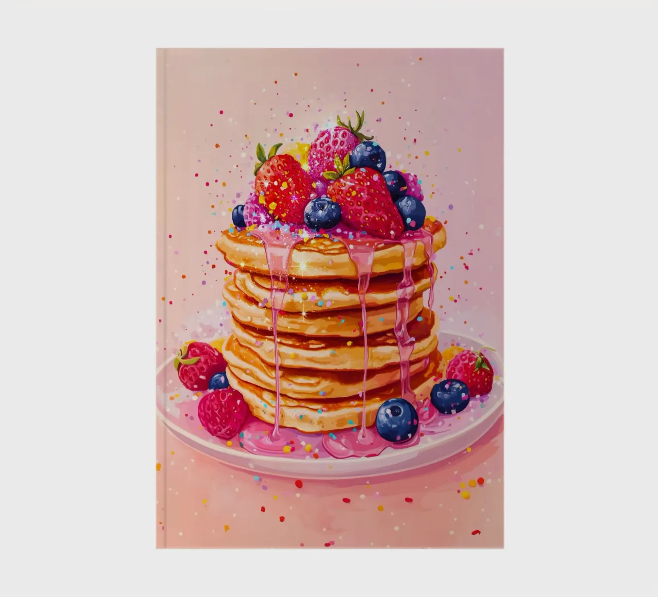 Glittering Strawberry Pancake notebook by Melloi Art Print