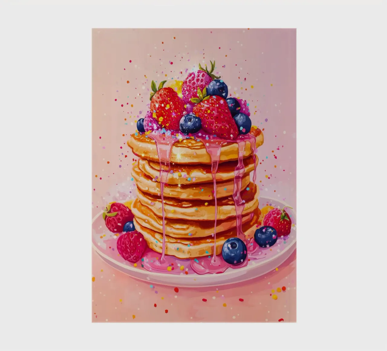 Glittering Strawberry Pancake notebook by Melloi Art Print
