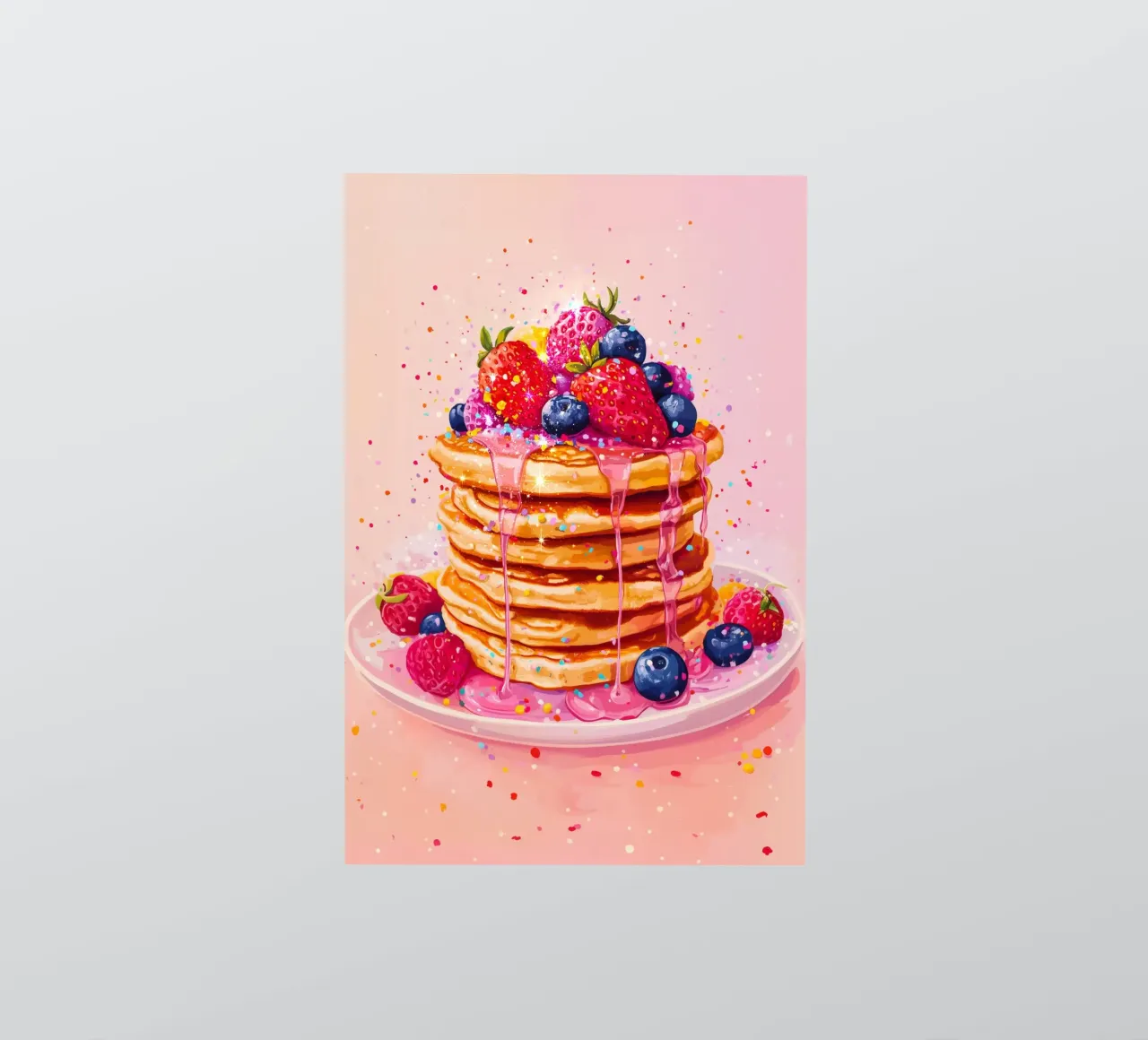 Glittering Strawberry Pancake sticker by Melloi Art Print