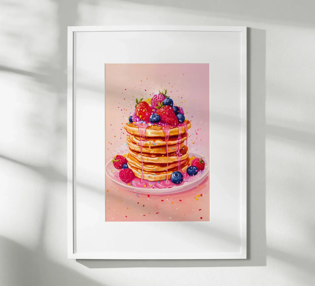 Glitzernde Erdbeerpfannkuchen Poster von Melloi Art Print