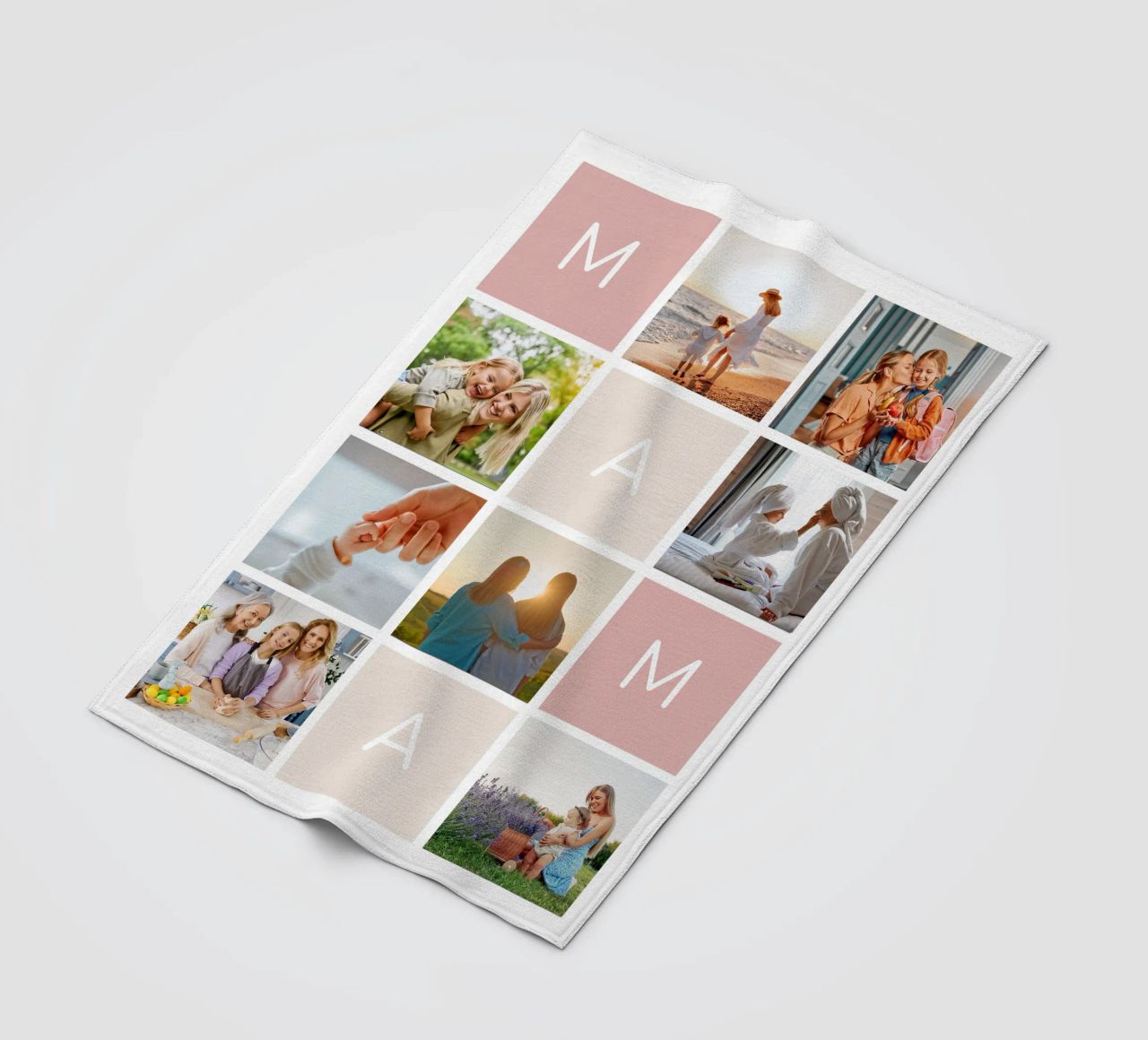 Fotocollage für Mama fleecedeken van WORTSPIEL