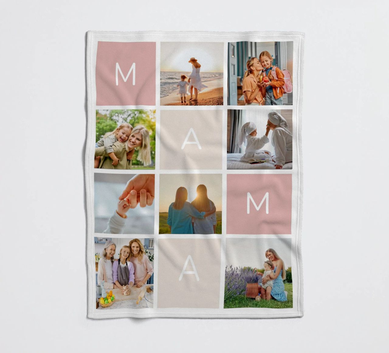 Fotocollage für Mama fleecedeken van WORTSPIEL