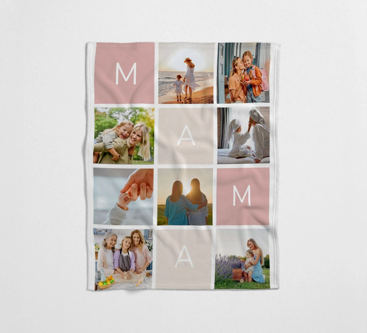 Fotocollage für Mama fleecedeken van WORTSPIEL