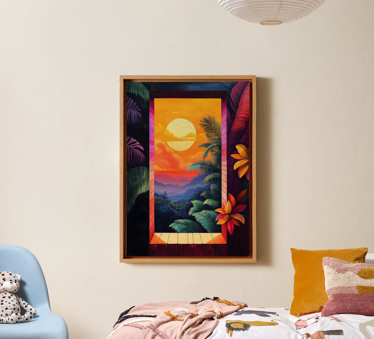 Matisse inspires Fauvism Mediterranean Moon canvas with Floater frame by Nikis Art Studio