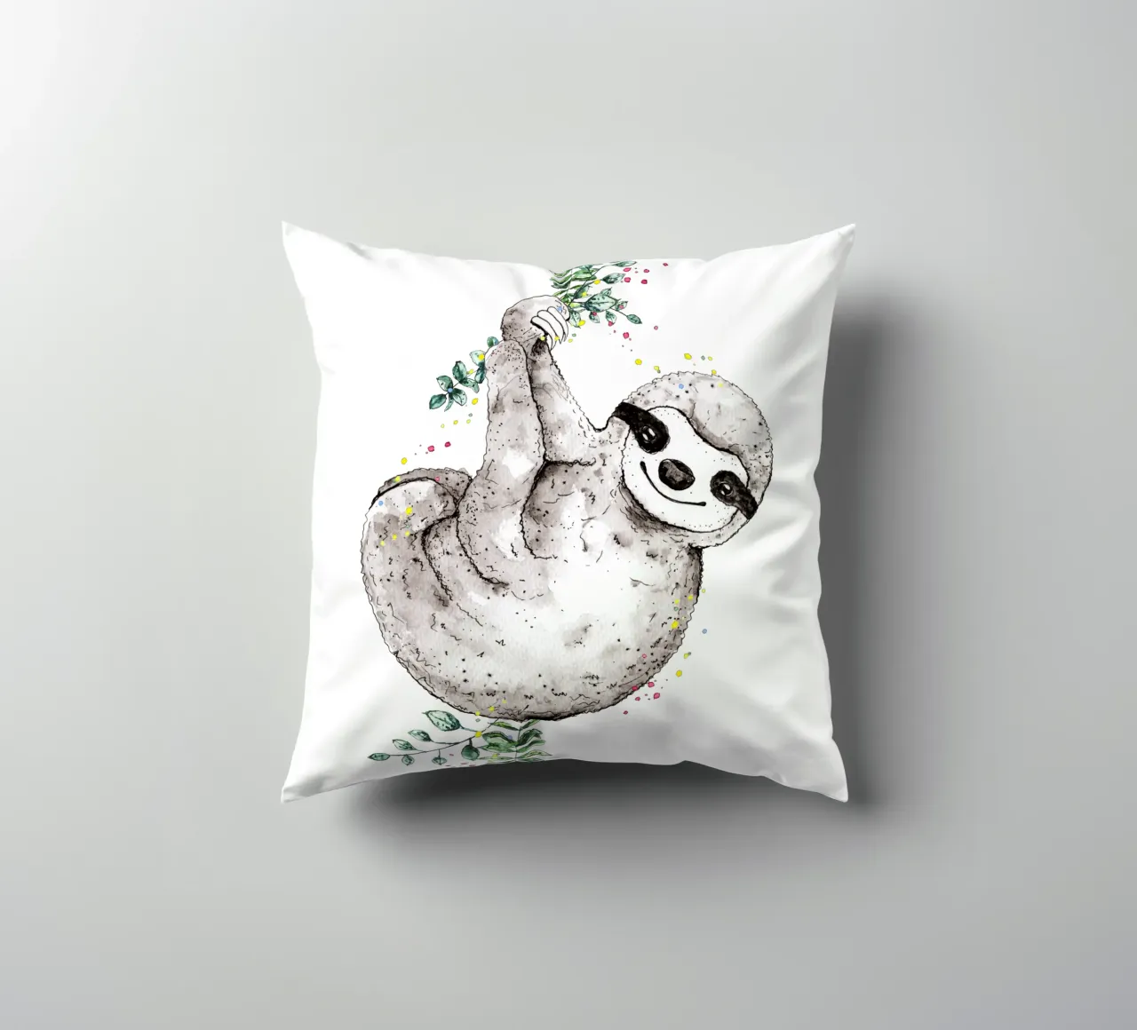bradipo in giro cuscino da Illustration Raissa Oltmanns