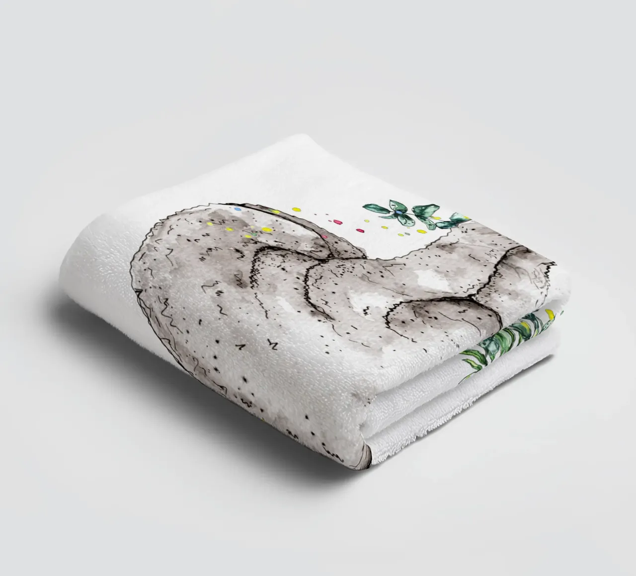 sloth just hanging around towel by Illustration Raissa Oltmanns