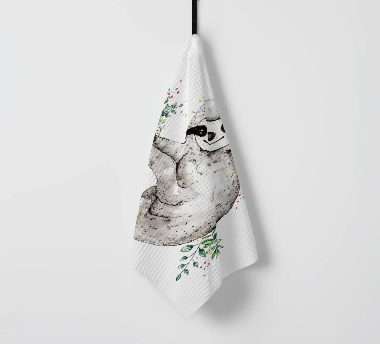 Faultier, das nur herumhängt Geschirrtuch von Illustration Raissa Oltmanns