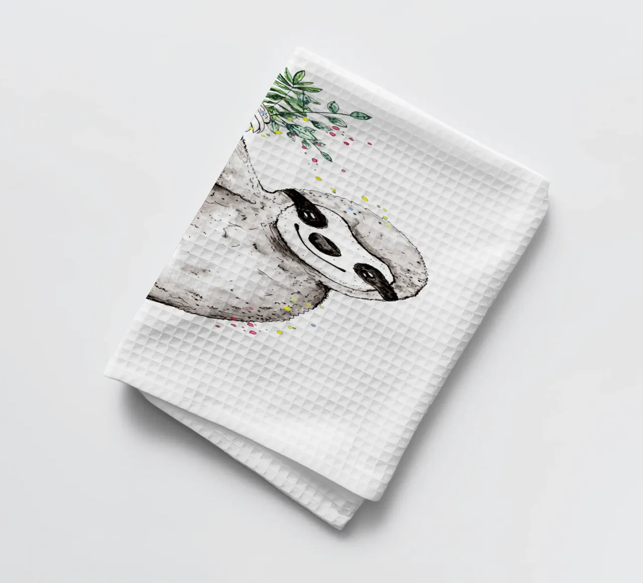 Faultier, das nur herumhängt Geschirrtuch von Illustration Raissa Oltmanns