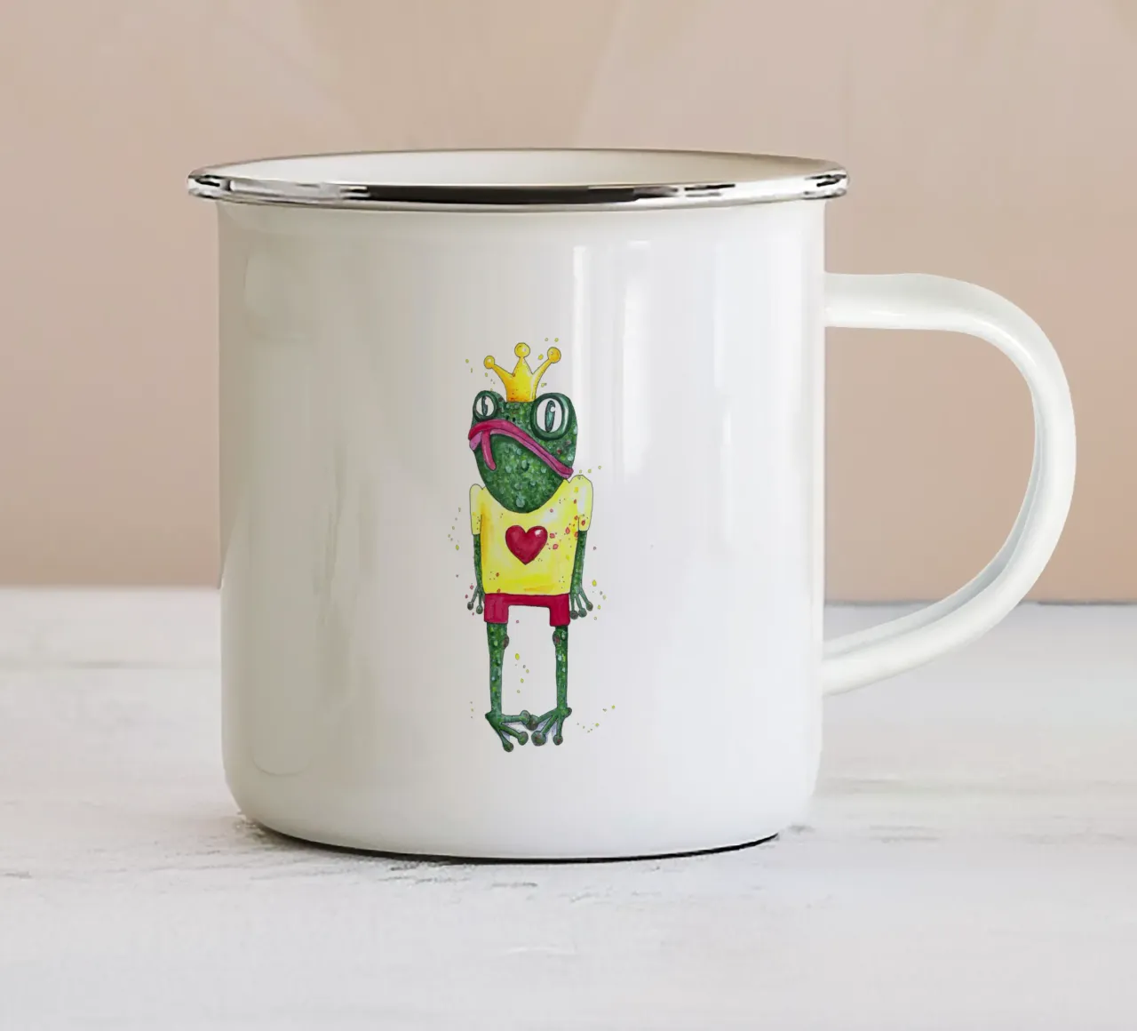 Rana divertente tazza in smalto da Illustration Raissa Oltmanns
