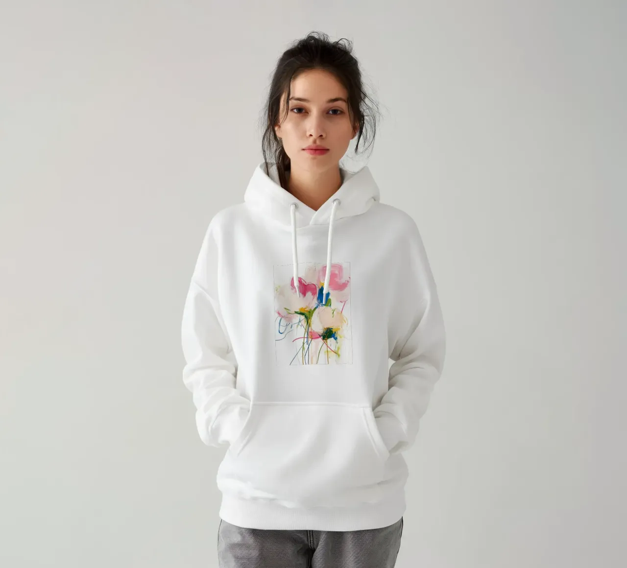 Abstract Pink Flowers hoodie by IamHomeStudio