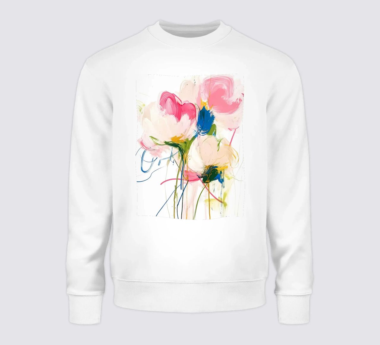 Abstrakte rosa Blumen Sweatshirt von Olga Wildrose