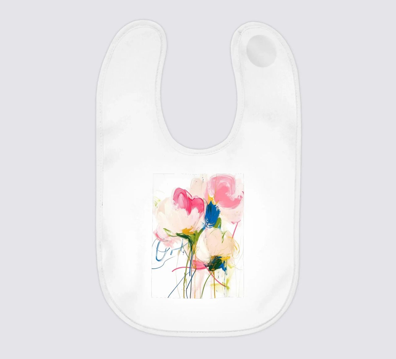 Abstrakte rosa Blumen Babylätzchen von Olga Wildrose