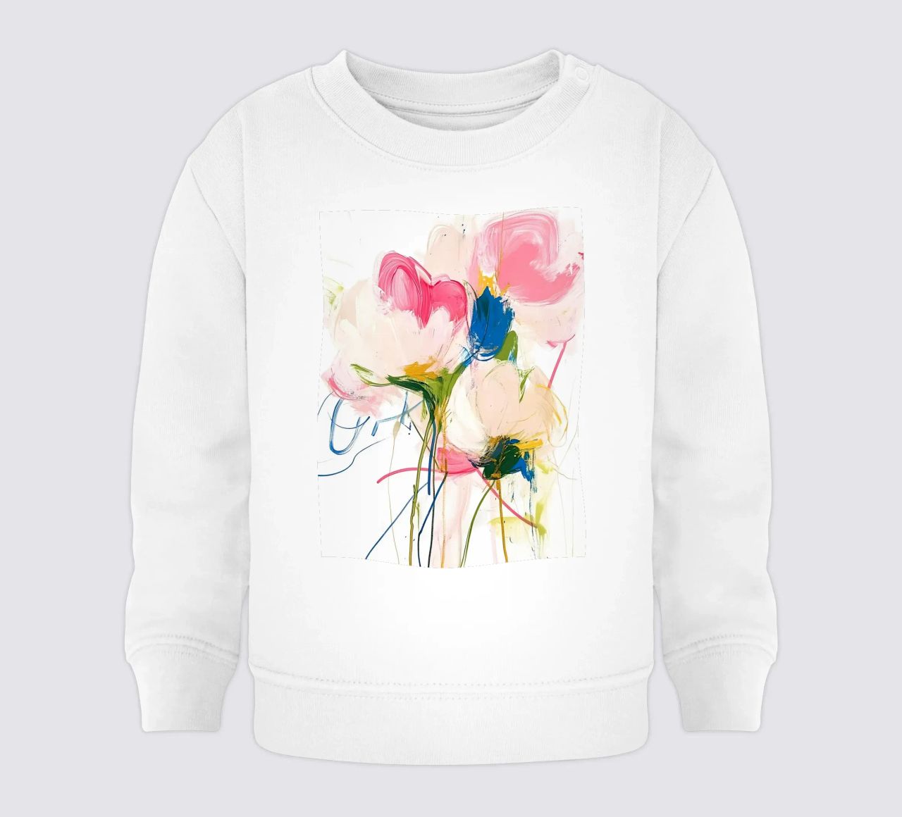 Abstrakte rosa Blumen Baby Sweatshirt von Olga Wildrose