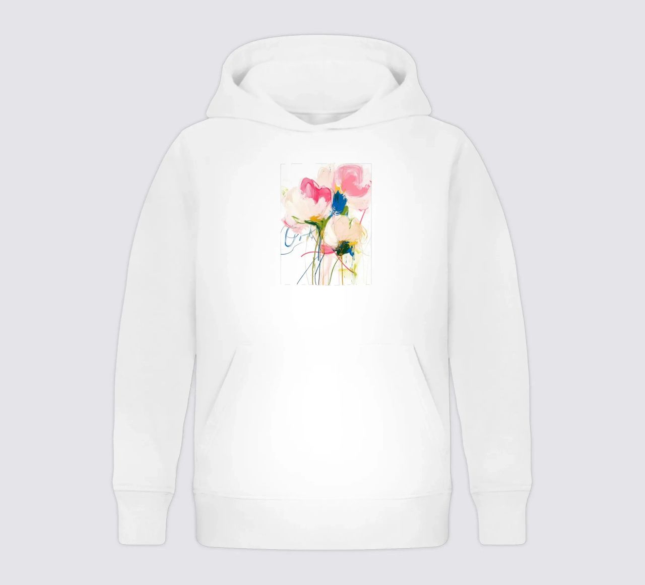 Abstrakte rosa Blumen Kinder Hoodie von Olga Wildrose