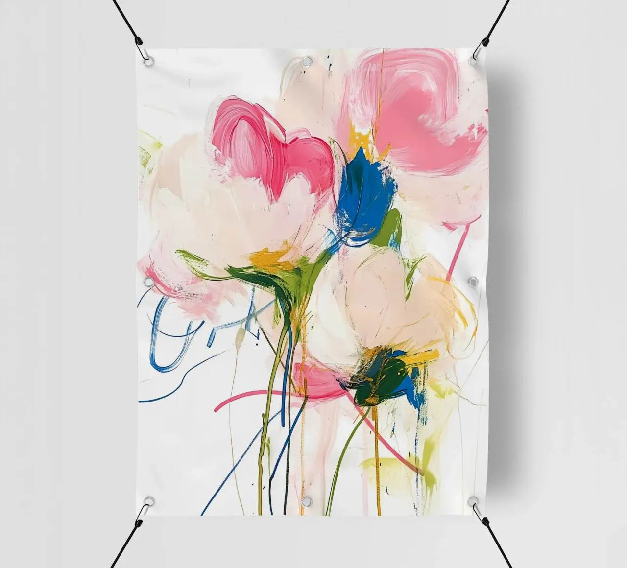 Fiori rosa astratti telo in pvc da IamHomeStudio