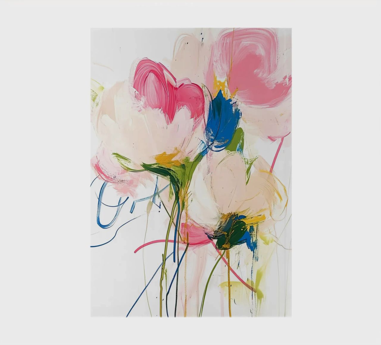 Abstrakte rosa Blumen Notizbuch von Olga Wildrose